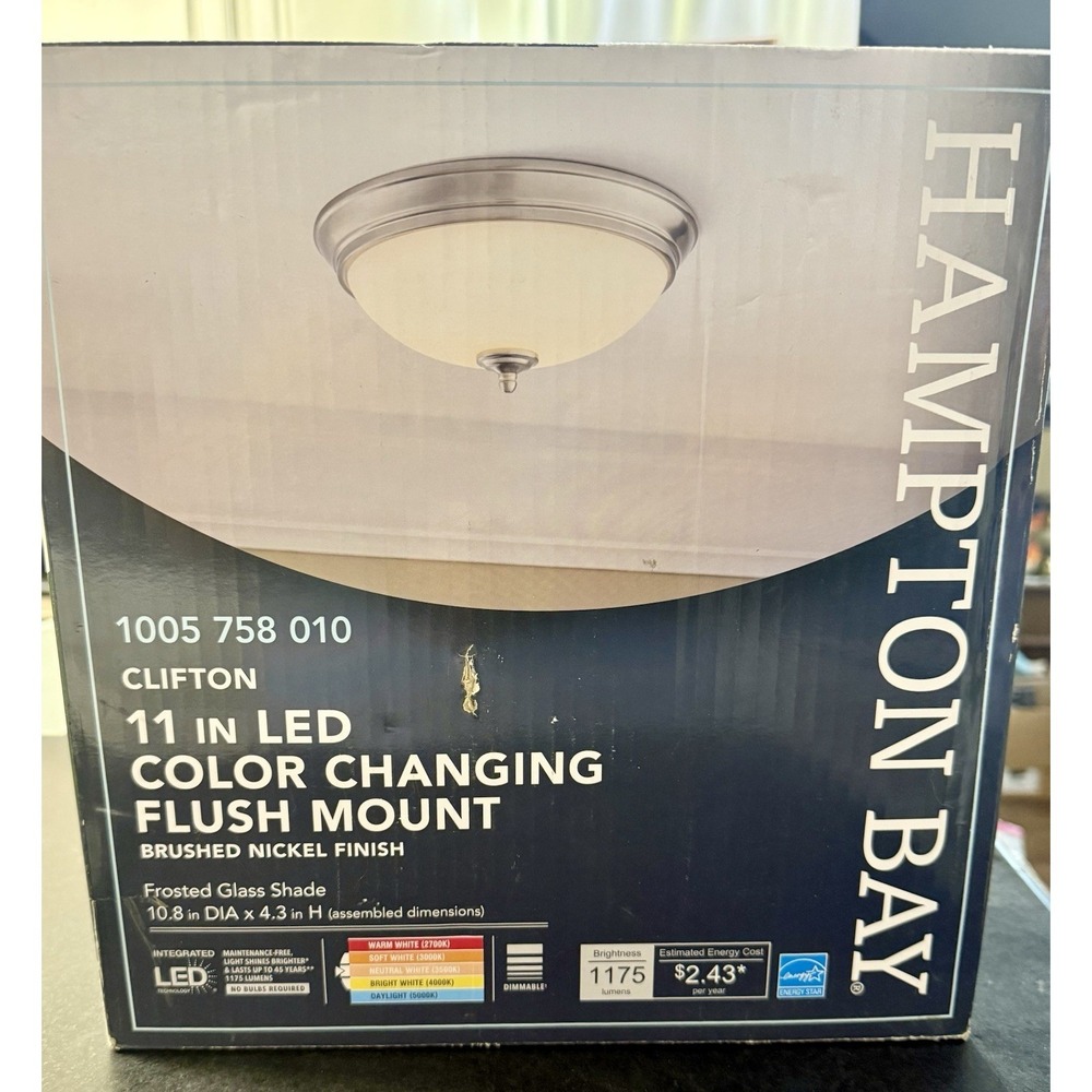 Luis 11 in. Light Brushed Nickel Adjustable CCT Integrated LED Ceiling Flush